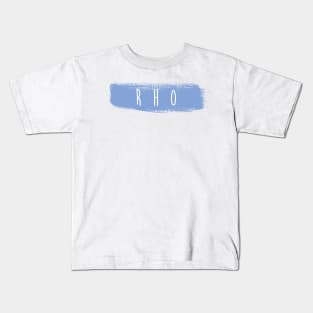 Rho Blue Brush Stroke Kids T-Shirt